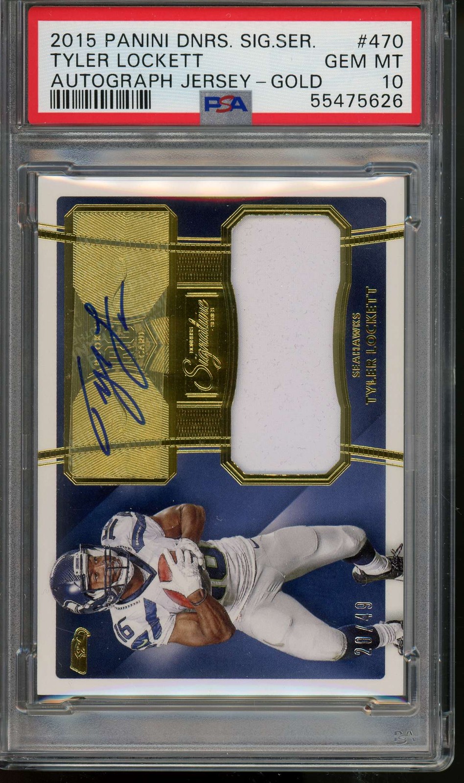 Tyler Lockett Panini Donruss Signature Series #470 Autograph Jersey-Gold