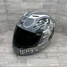 Icon Airframe Team Flames Camouflage Camo #4 Motorcycle Helmet Look Read**