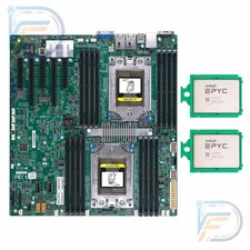 2  AMD EPYC 7742 64C CPUs  Supermicro H11DSI SP3 DDR4 Server Motherboard Combo