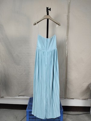 HOUSE OF CB 'Marcella' Ocean Blue Pleated Maxi Dress /Size L(P)-US  8-10/CA6308 | eBay