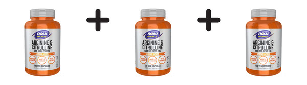 3 X Now Foods Arginine 500Mg And Citrulline 250Mg (120 Vcaps) (120,38 Eur/Kg)-image