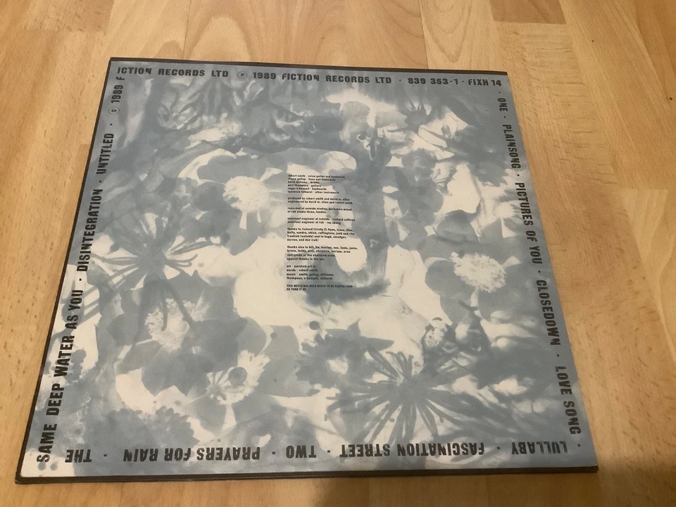 THE CURE ALBUM DISINTEGRATION UK 1ST  PRESSING  1989 A1 B1 12” Vinyl Record - Image 4 of 4