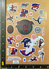 SPIDER-MAN BY MARVEL, 4 BEAUTIFUL SHEETS PUFFY, GLITTER, GLOSSY  FOIL STICKERS