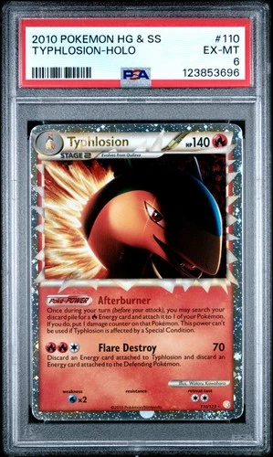 2010 POKEMON HEARTGOLD & SOULSILVER #110 TYPHLOSION-HOLO PSA 6