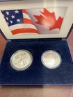 2019 W ENHANCED REVERSE PROOF SILVER EAGLE MAPLE LEAF PRIDE OF TWO NATIONS SET