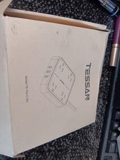 Tessan, Flat Plug Power Strip, Model: TS-102-C-SG NIB Free Shipping M141