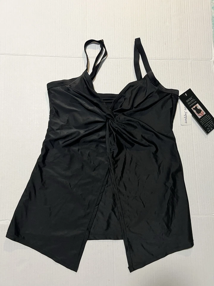 Traje de baño Shore Shapes talla 14 con aros Tankini traje de baño Top forro de malla eléctrica Foto 3 de 4