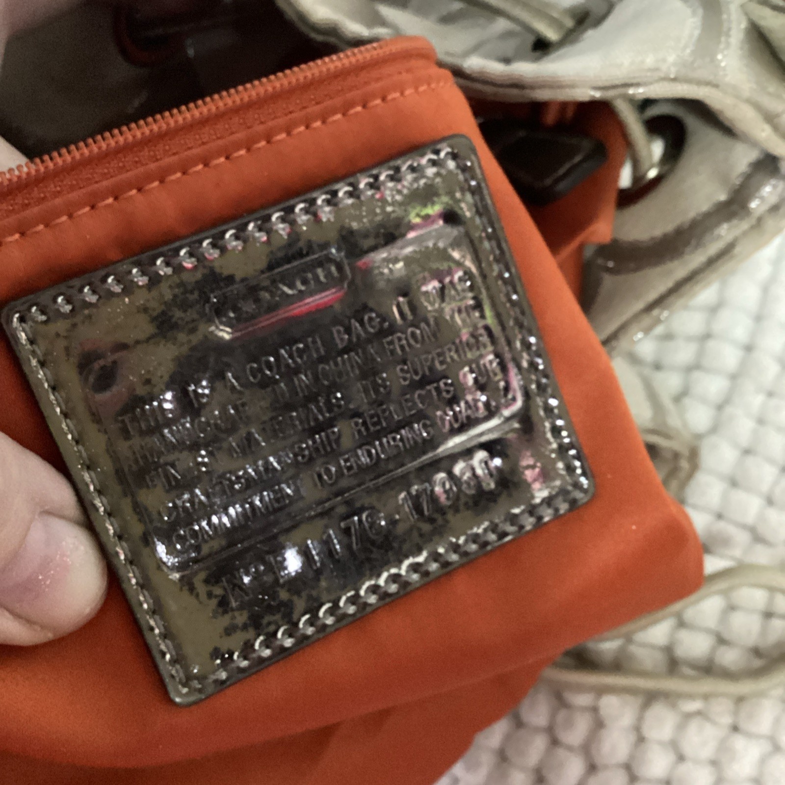 Coach Signature Tan Poppy Lurex Drawstring Bucket Shoulder Bag #17930 thumbnail 10