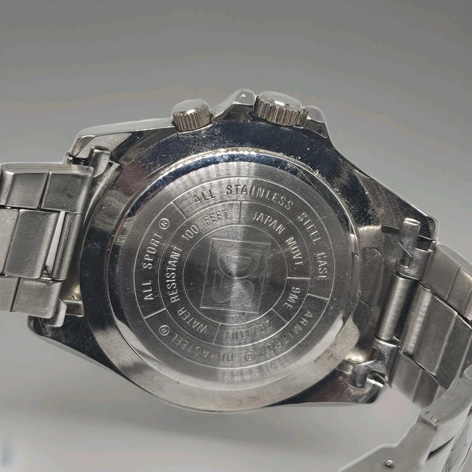 Reloj Armatron Durasteel 9me Tono Plata 20/1101 3 Ojos Con Bisel Fijo IMPRESCINDIBLE Foto 4 de 4