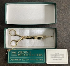VIRGINIA METALCRAFTERS BRASS CANDLE SNUFFER SCISSORS WILLIAMSBURG RESTORATION 🆕