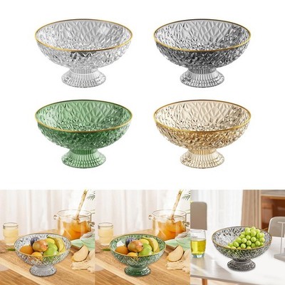 Pedestal Fruit Bowl with Drainer Round Decorative Food Storage Dish Specialty