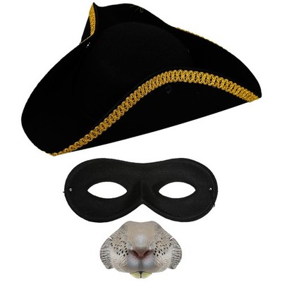 AUTOBAHN RATTE KINDER KOSTÜM HUT BANDIT MASKE NASENBUCH WOCHE ZORRO KOSTÜM