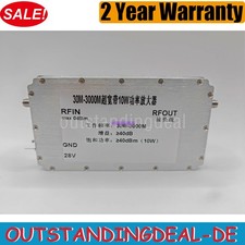 30M-3000M 10W Broadband RF Power Amplifier Gain  40dB  28V Operating Voltage