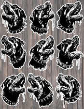 Black and White Rottweiler Vinyl Stickers Set Scrapbooking Laptop Water Bottle