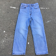 Levi's Premium Ribcage Straight Ankle Fading Blue Jeans Woman  s Size 26 x 25.5