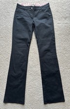 Roberto Cavalli Class Black Pants Y2K Flare Embroidered Women s Low Rise 8