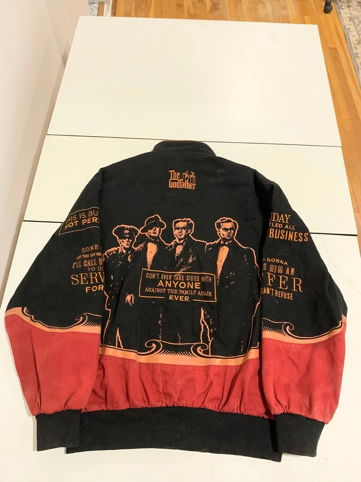 Jeff Hamilton The Godfather Jacket Large Black Red JH Design Racing Movie Y2K - Image 2 of 4