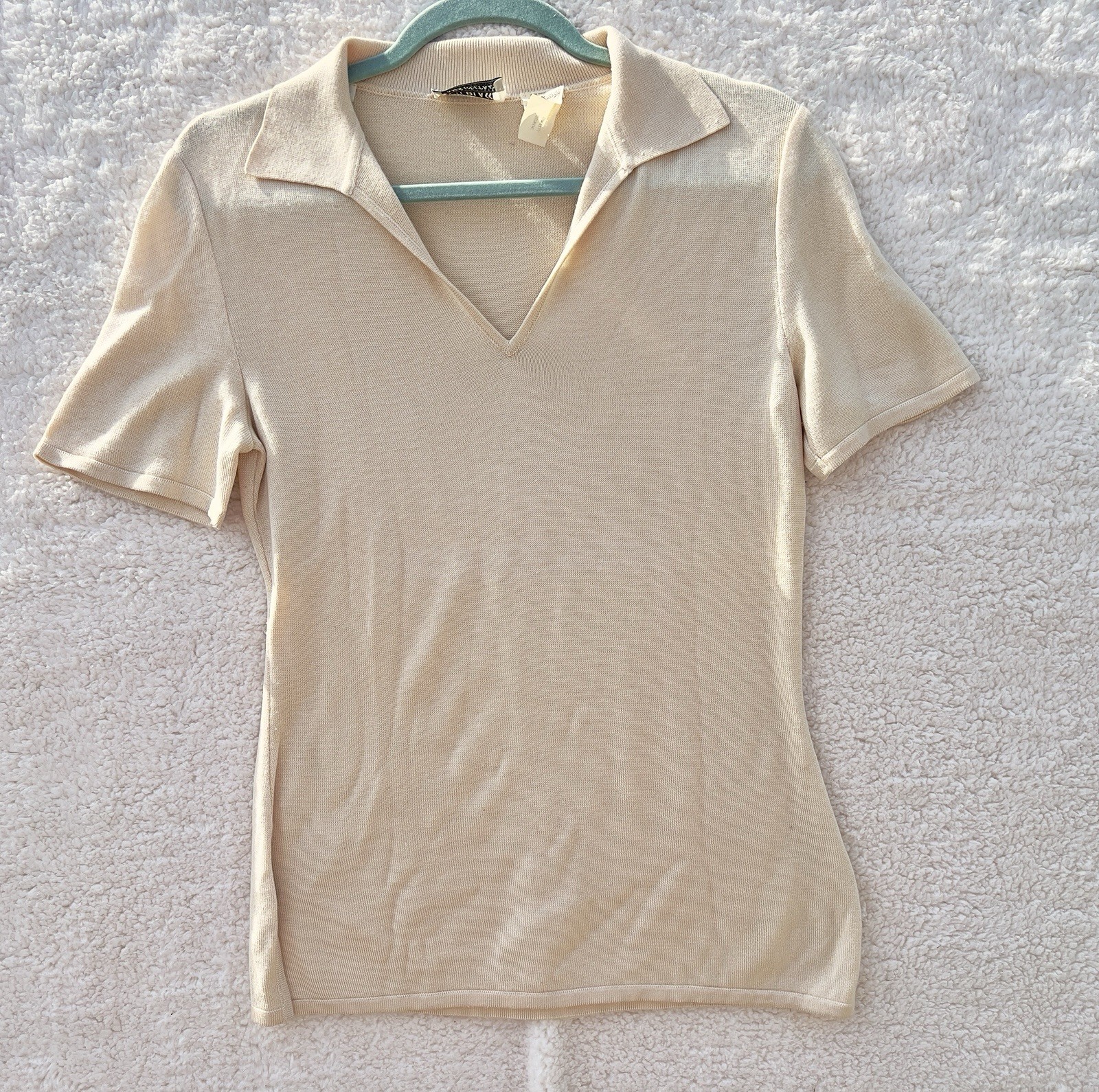 Vintage Bill Blass 90’s Collection Wool Silk Polo Sweater Size S Made In Italy