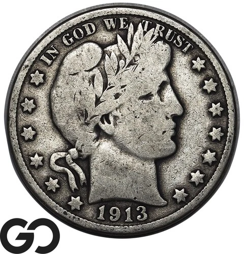1913-D Barber Half Dollar