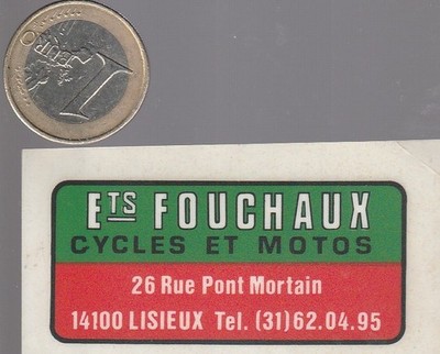 DECALS. Moto. Ets FOUCHAUX cycles and motorcycles. in Lisieux