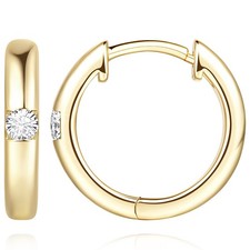 Gold Earrings for Women 14K Gold Hoop Earrings for Women Radiant Cubic Zircon...