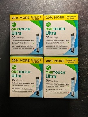 120 OneTouch Ultra Test Strips (4 Boxes of 30) Exp 5/31/2027+