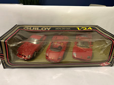 Vintage Guiloy 1/24 Ferrari 3-Car Diecast Set 250 GTO, Mythos, F40 Boxed
