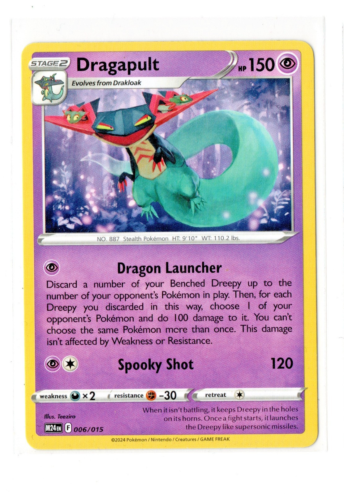 Pokémon TCG - Dragapult 006/015 - McDonalds Promo Dragon Collection 2024 McD -NM