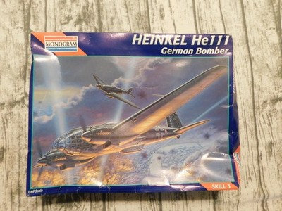 MONOGRAM 1/48 AIRPLANE KIT OPEN BOX INSIDE SEALED HEINKEL HE 111 GERMAN BOMBER