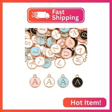104 PCS Letter Charms for Jewelry Making: Double Sided Alphabet  Initial Charms