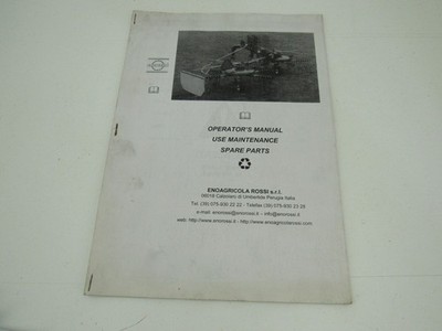 Enorossi DR 520 Tedder Rake Operator's Maintenance and Parts Manual