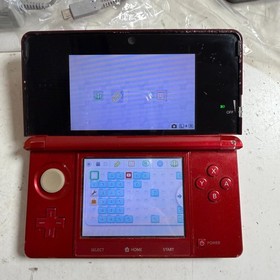 Nintendo 3DS CTR-001 Flame Red Handheld Video Gaming Console with Accessories