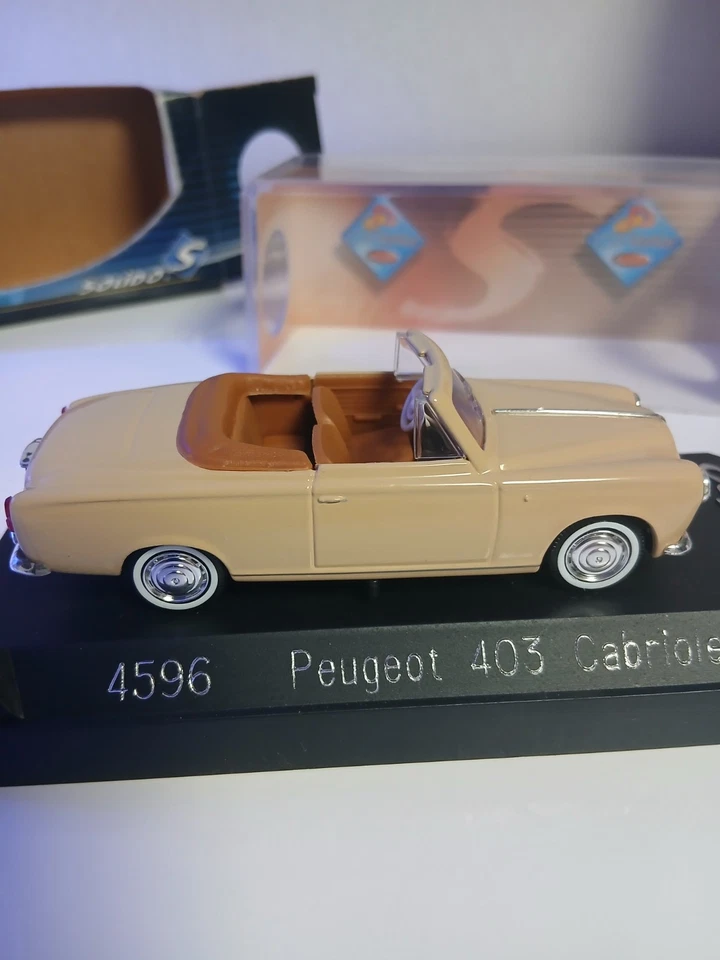 SOLIDO MADE IN FRANCE REF 4596 PEUGEOT 403 CABRIOLET BEIGE NEUF EN BOITE - Photo 4/4