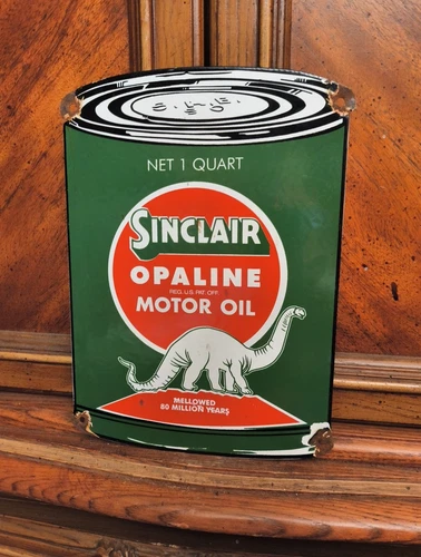 Vintage Rare Sinclair Opaline Gasoline Porcelain Metal Sign