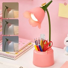 360° LED Table Lamp Flower Desk Lamp 3 Color Modes Reading Lamp w/ Phone Holder