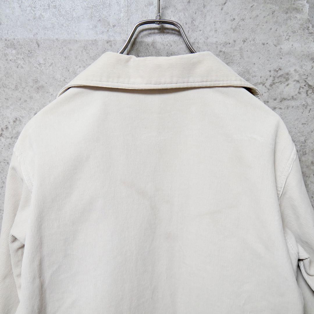 AURALEE Washed Corduroy Shirt Jacket Open Collar Ivory AURALEE Washed Corduroy Shirt Jacket Open Collar Ivory