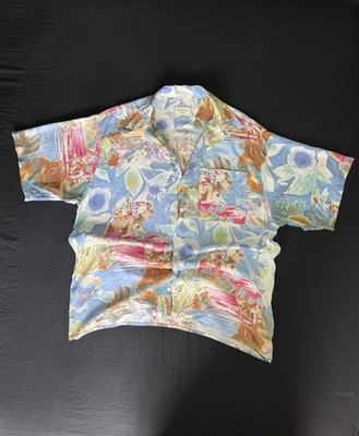 Vintage 80-90s Hawaiihemd Retro Sommer Burton Floral Shirt Herren Gr. Large