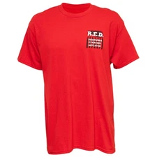 "R.E.D. Remember Everyone Deployed" Men's Graphic Print T-Shirt in Red, XL