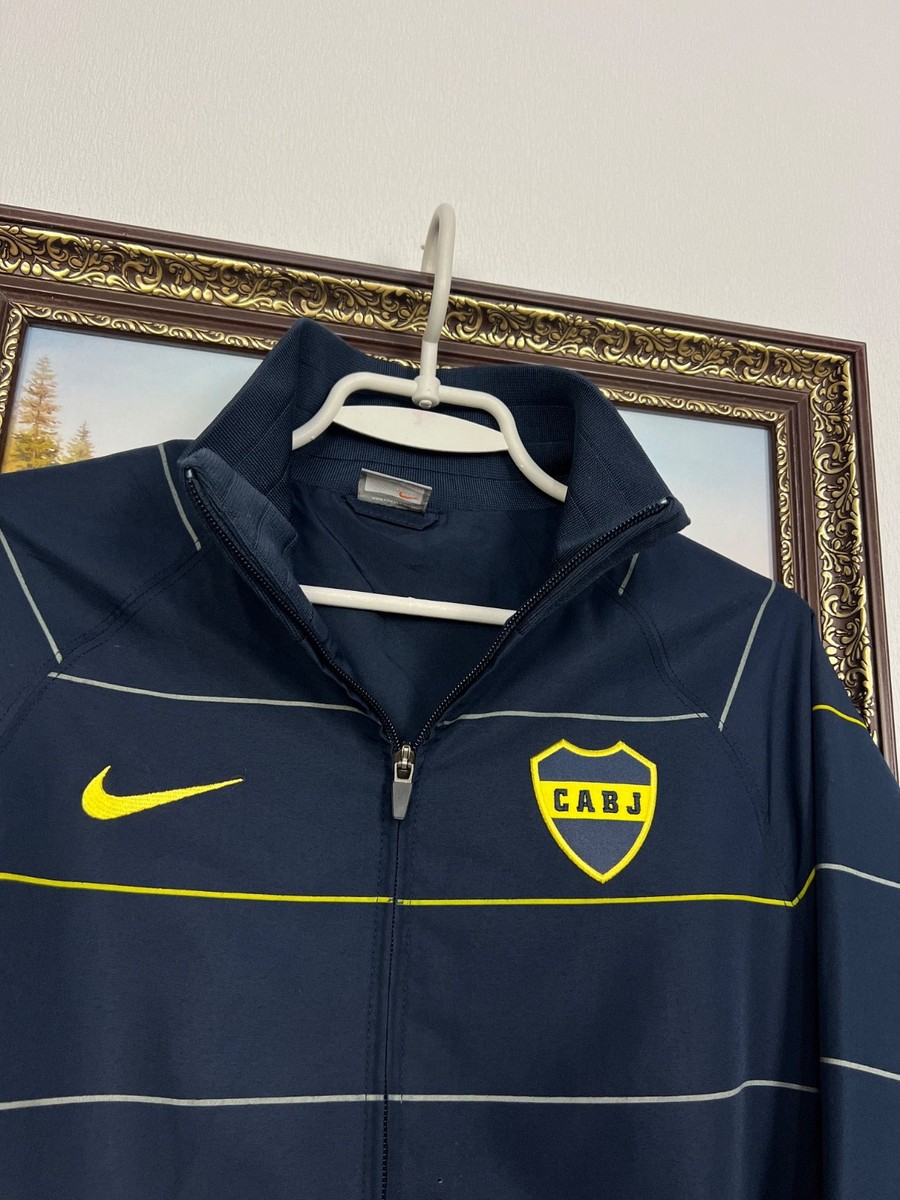 Vintage Nike Boca Juniors Football Jacket Soccer Mens Blue Track