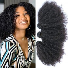 Mongolian Afro Kinky Curly Human Hair Bundles 10" 4B 4C Weave