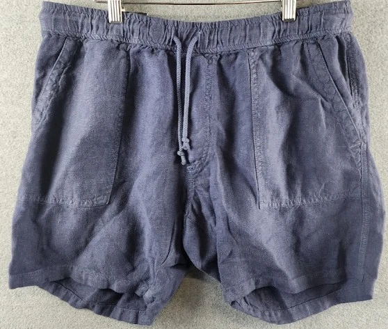 The Men's Store at Bloomingdale's Solid Linen 7" Shorts Men's 38 Navy Pull On