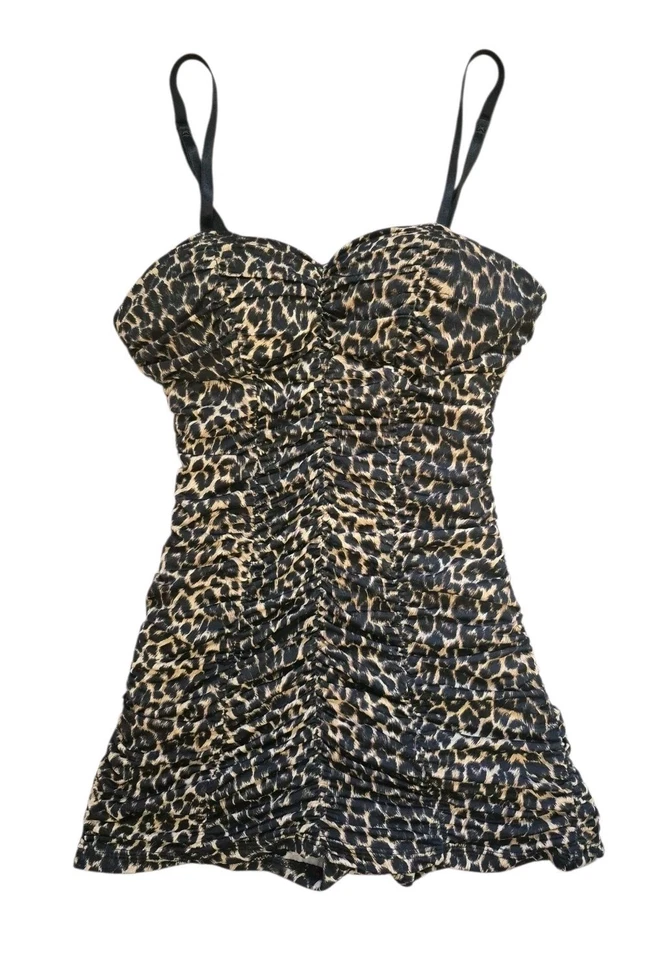 Traje de baño PINUP COUTURE Marilyn en leopardo retro Rockabilly talla pequeña (?) Foto 2 de 4