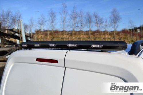 Barra de techo trasera negra + LED para techo de furgoneta Volkswagen Transporter T6.1 2019-2024 - Imagen 2 de 5