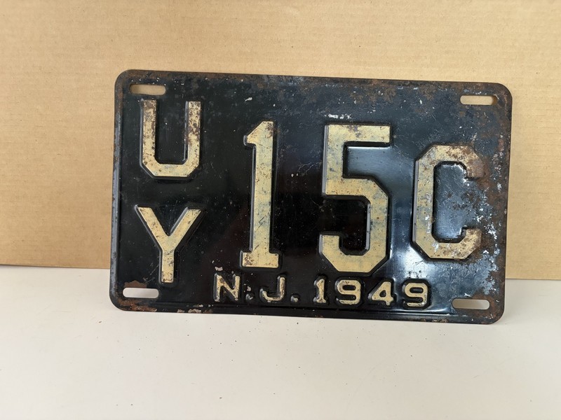 1949 NEW JERSEY  LICENSE PLATE