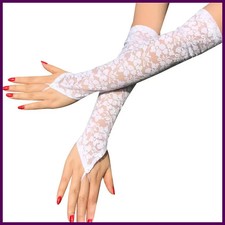 1 Pairs Lace Embroidered Hollow-Out Gloves Women Sun Protection Thin Arm Sleeve