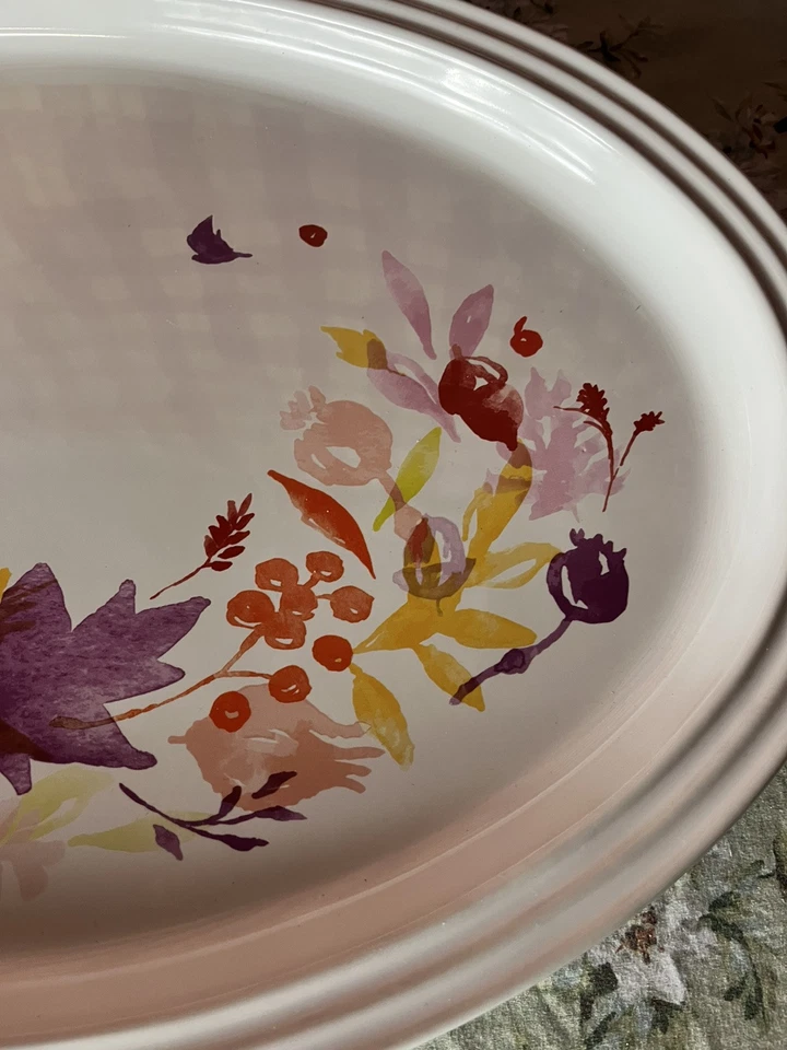 Le Creuset Autumn Large 19.5"/50cm White Oval Platter Serving Tray Stoneware - Image 2 of 4