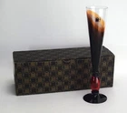 Carlo Moretti Champagne Flute Red Orange Signed 2004