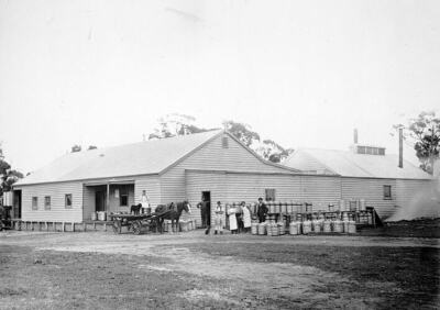 Lang Lang Victoria 1920 Staff members outside the Lang Lang Butter Old Photo