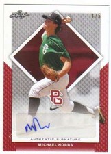 2016 Leaf Perfect Game National Showcase Red AUTO /5 #BA-166 Michael Hobbs