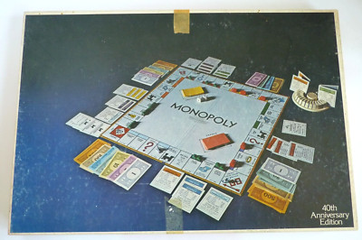 Vintage 1974 Monopoly 40th Anniversary Edition 100% w/ Original Pieces